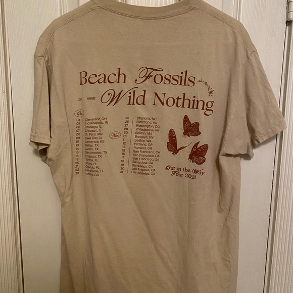 Beige T-Shirt with Red Butterfly Print - Picture 2 of 2